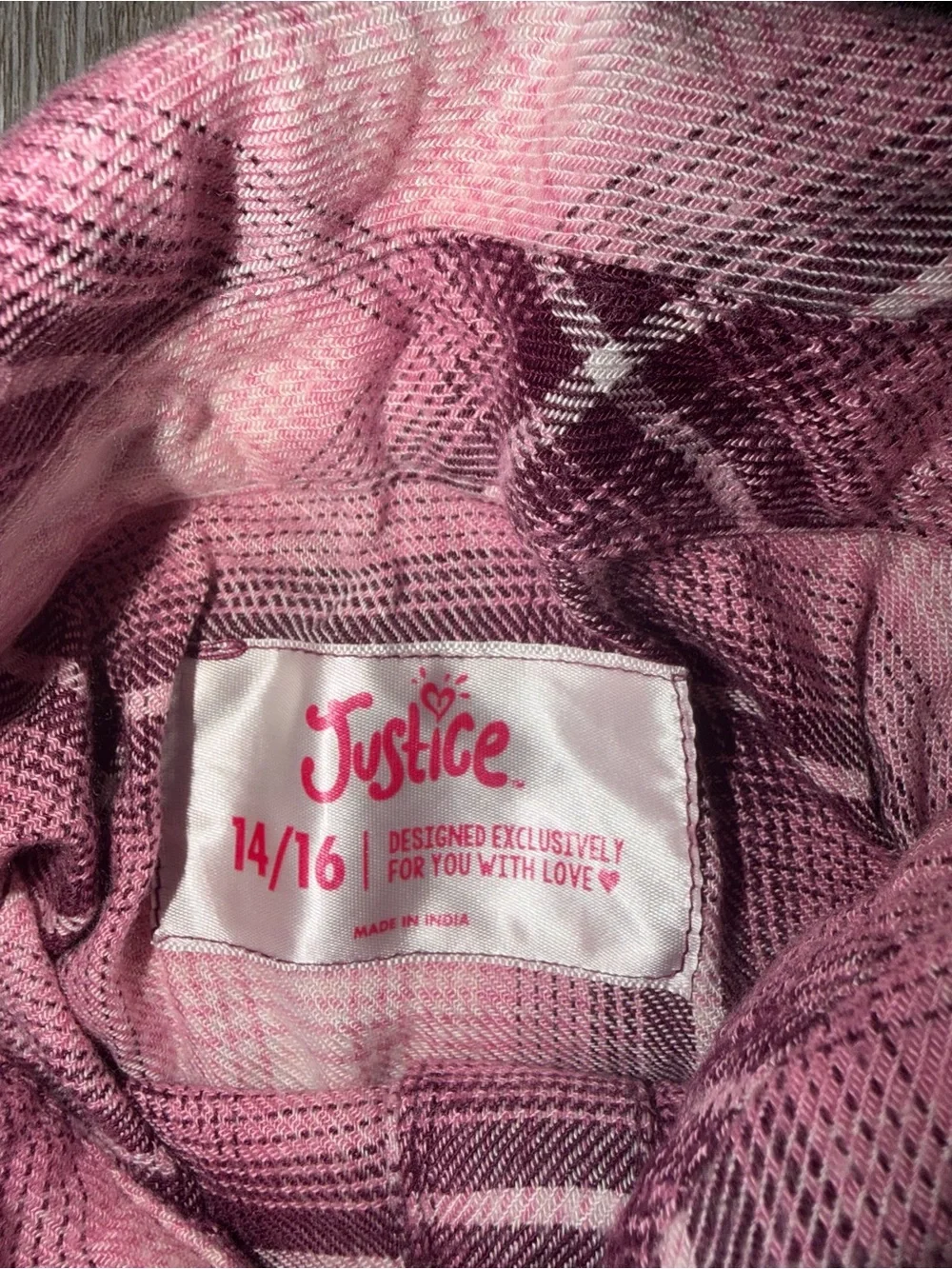Girls Ombre Pink Plaid Button-Front Shirt